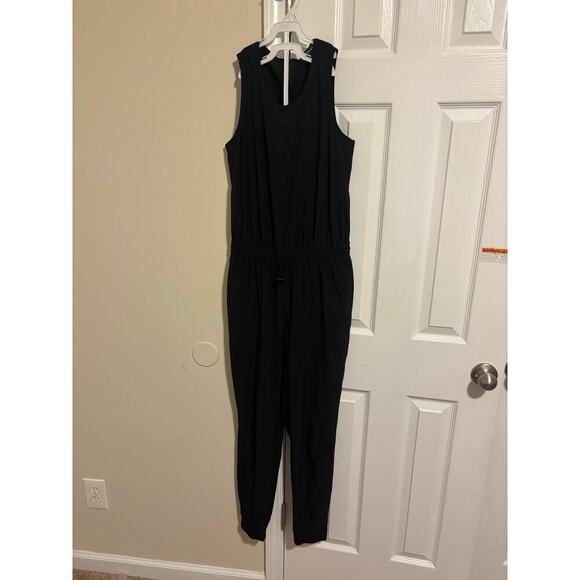 Athleta hillside black romper jumpsuit sz 2 - Picture 2 of 11